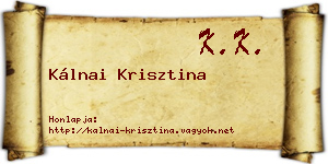 Kálnai Krisztina névjegykártya
