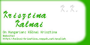 krisztina kalnai business card